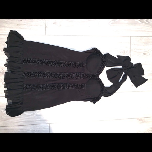 Black Bustier Ruffle Dress - Picture 3 of 10